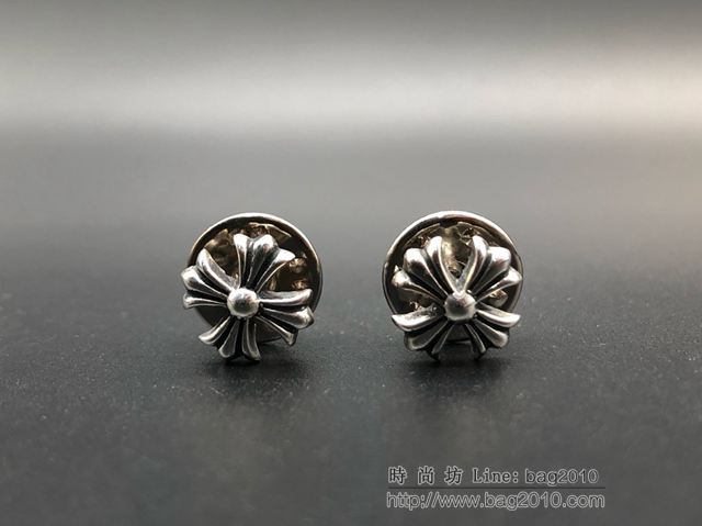 chrome hearts銀飾 克羅心小十字花胸針 克羅心925銀別針  gjc1897